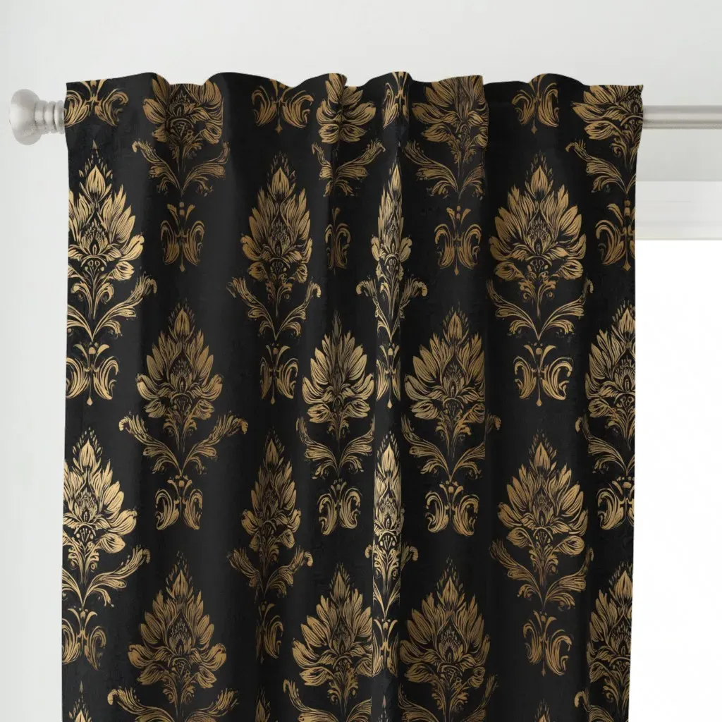 Gold Baroque Curtain Panel - Bronze alternate view