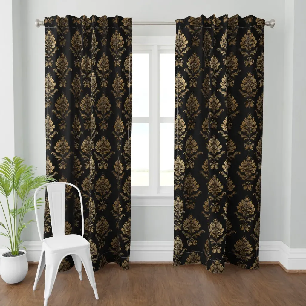 Gold Baroque Curtain Panel - Bronze product