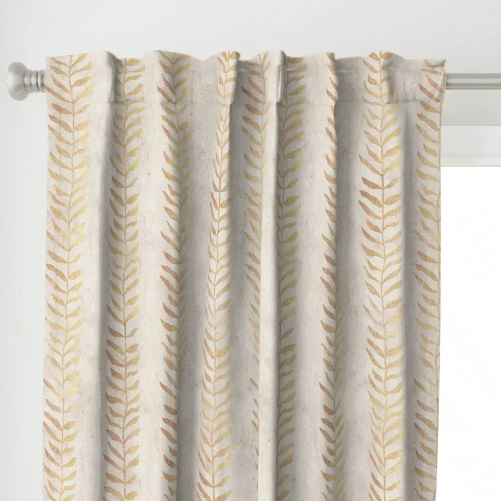 Gold Leaf On Alabaster Curtain Panel - Gold alternate view
