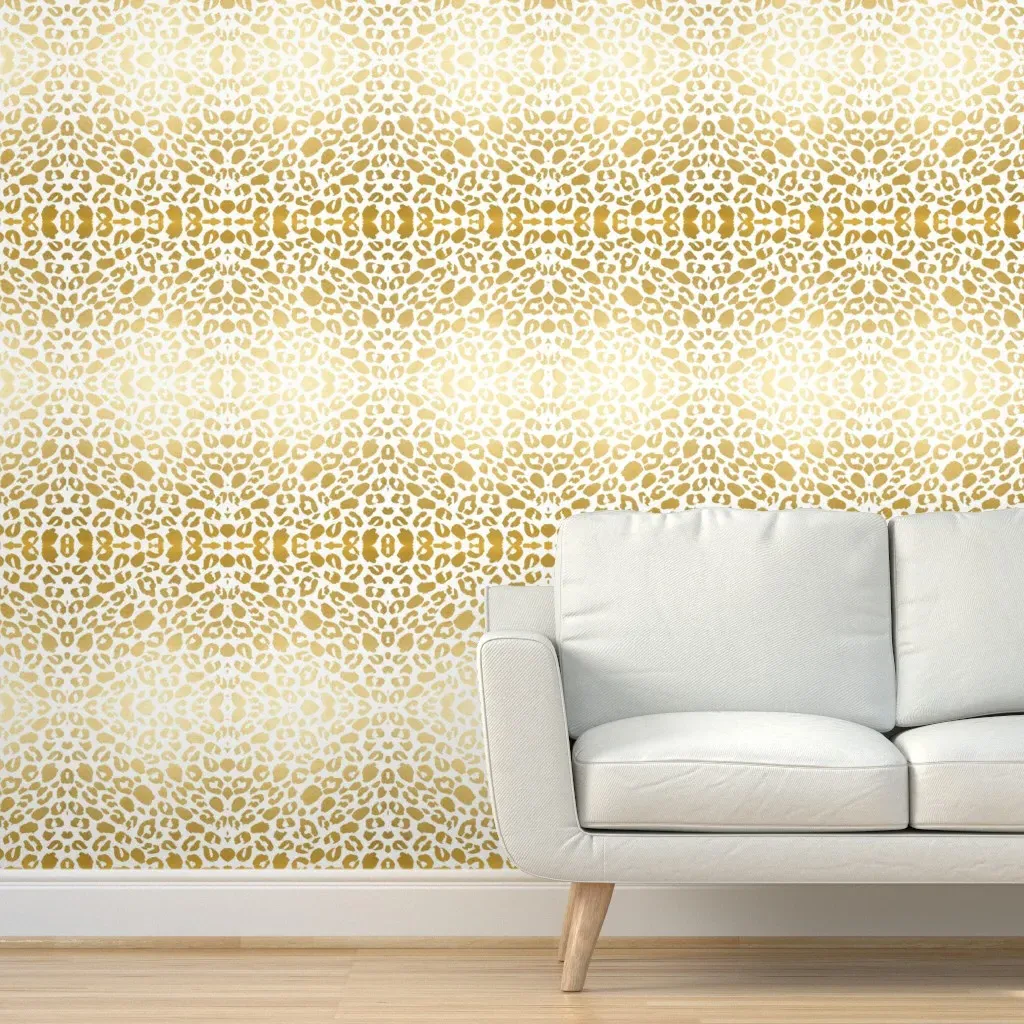 Gold Leopard Print Peel and Stick Wallpaper - Gold product