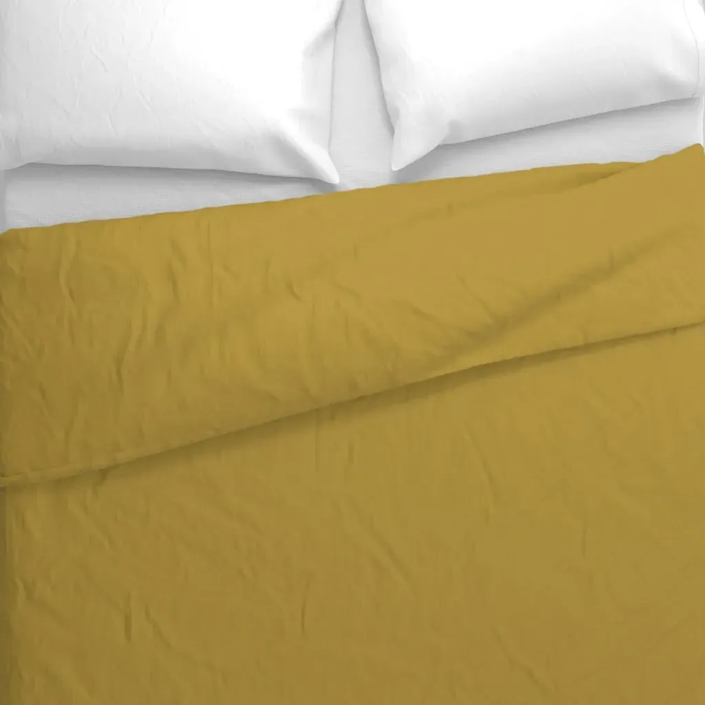 Gold Mustard Yellow Solid Duvet Cover - Gold alternate view