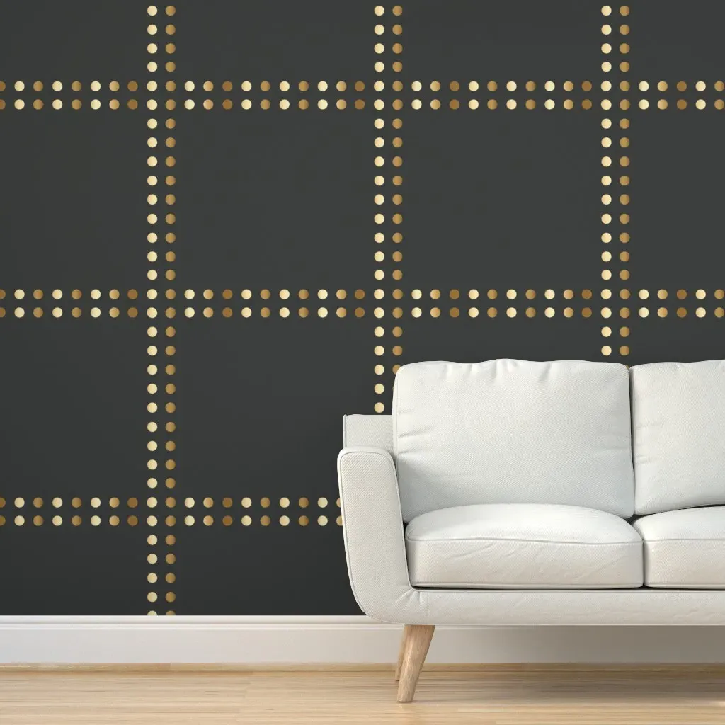 Gold Rivet Graphite Peel and Stick Wallpaper - Gold product
