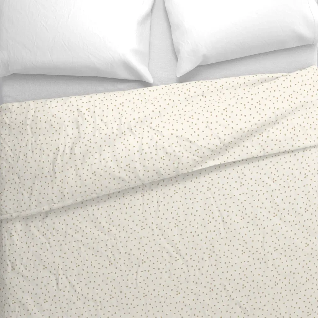 Gold Tan Dots On Cream Duvet Cover - Beige alternate view