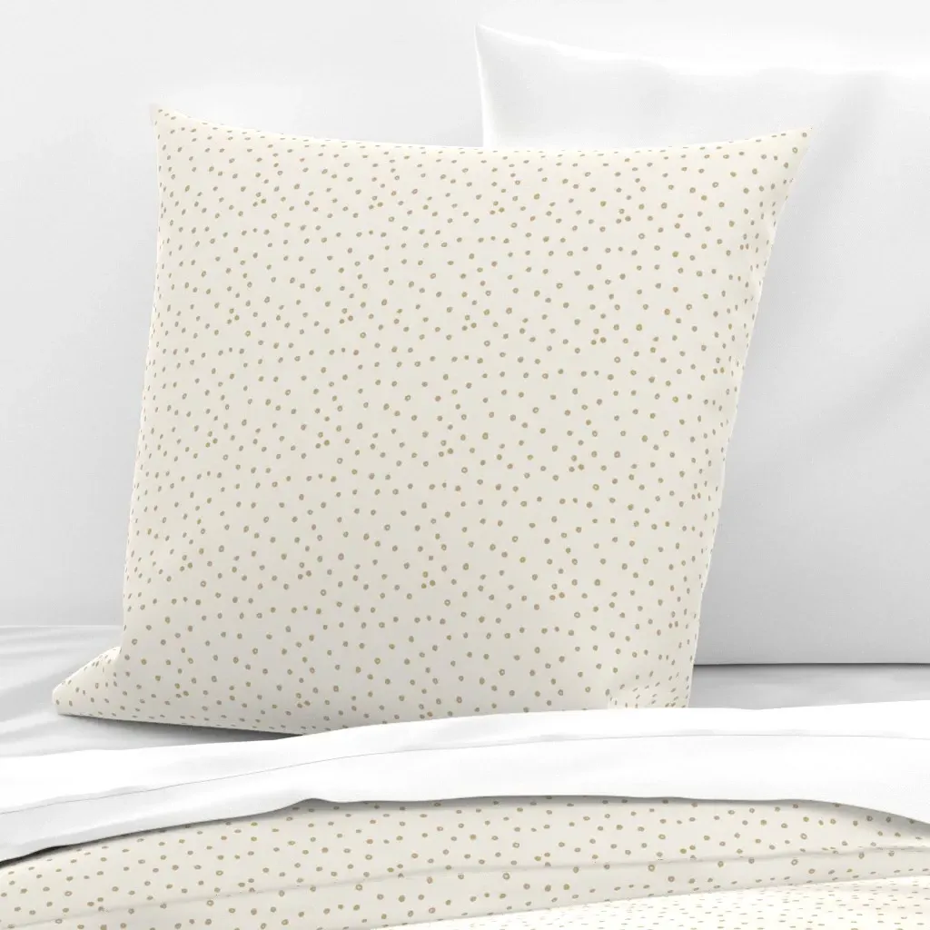 Gold Tan Dots On Cream Euro Pillow Sham - Beige product