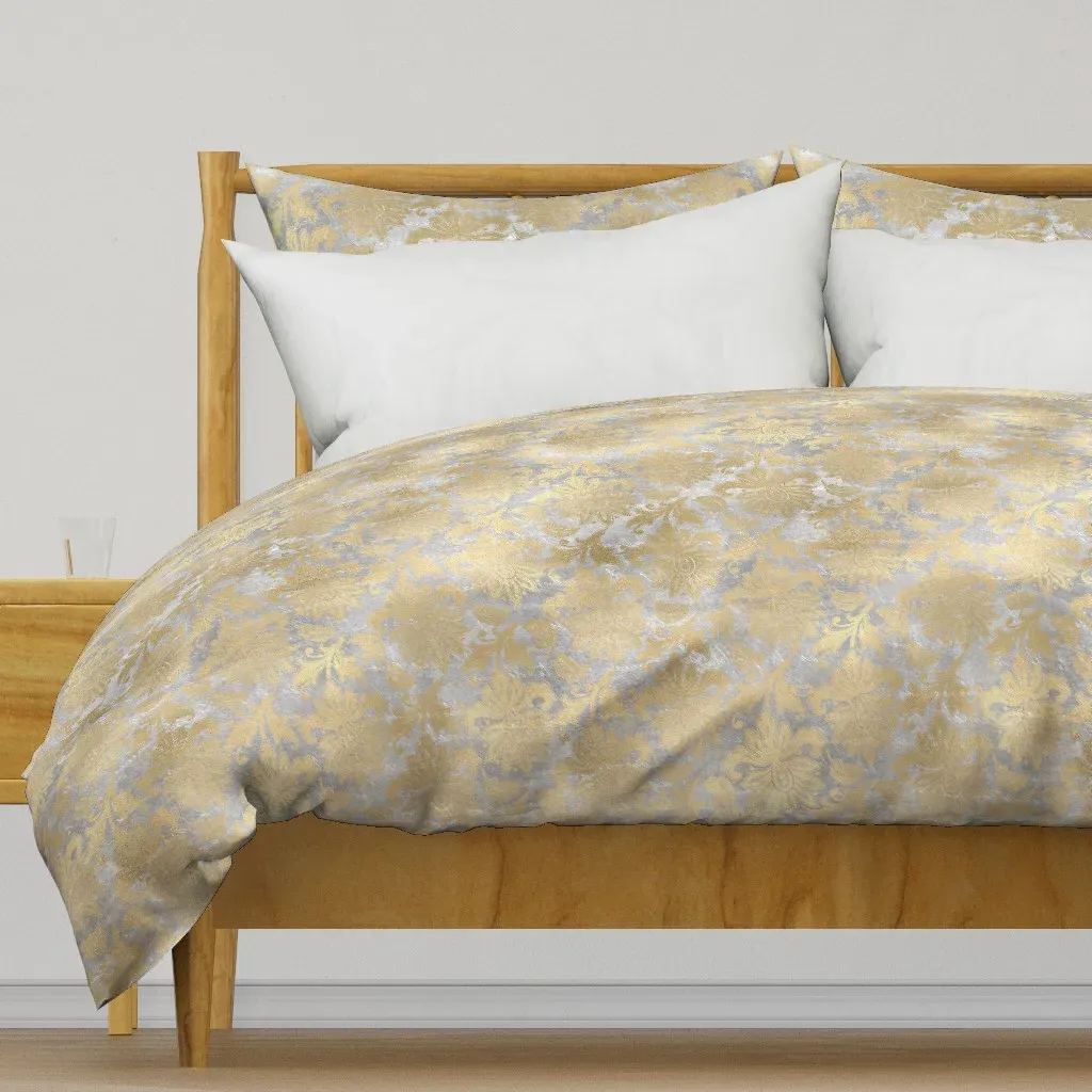 Golden Floral Damask 17 Duvet Cover - Gold product