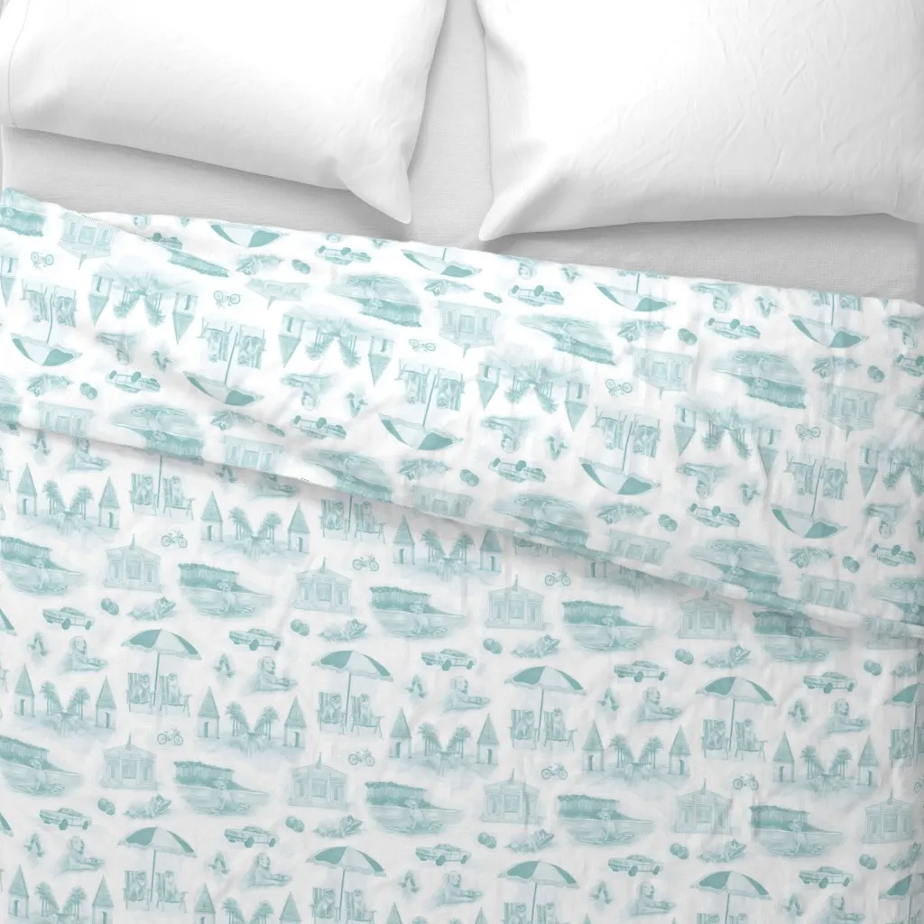 Golden Hour In Seaside Duvet Cover - Aqua alternate view