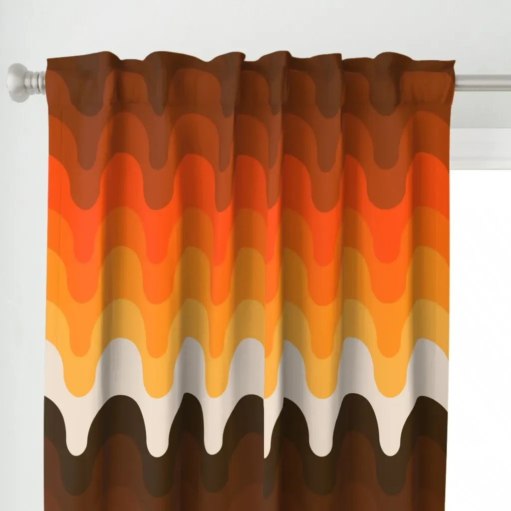 Golden Julio Curtain Panel - Orange alternate view