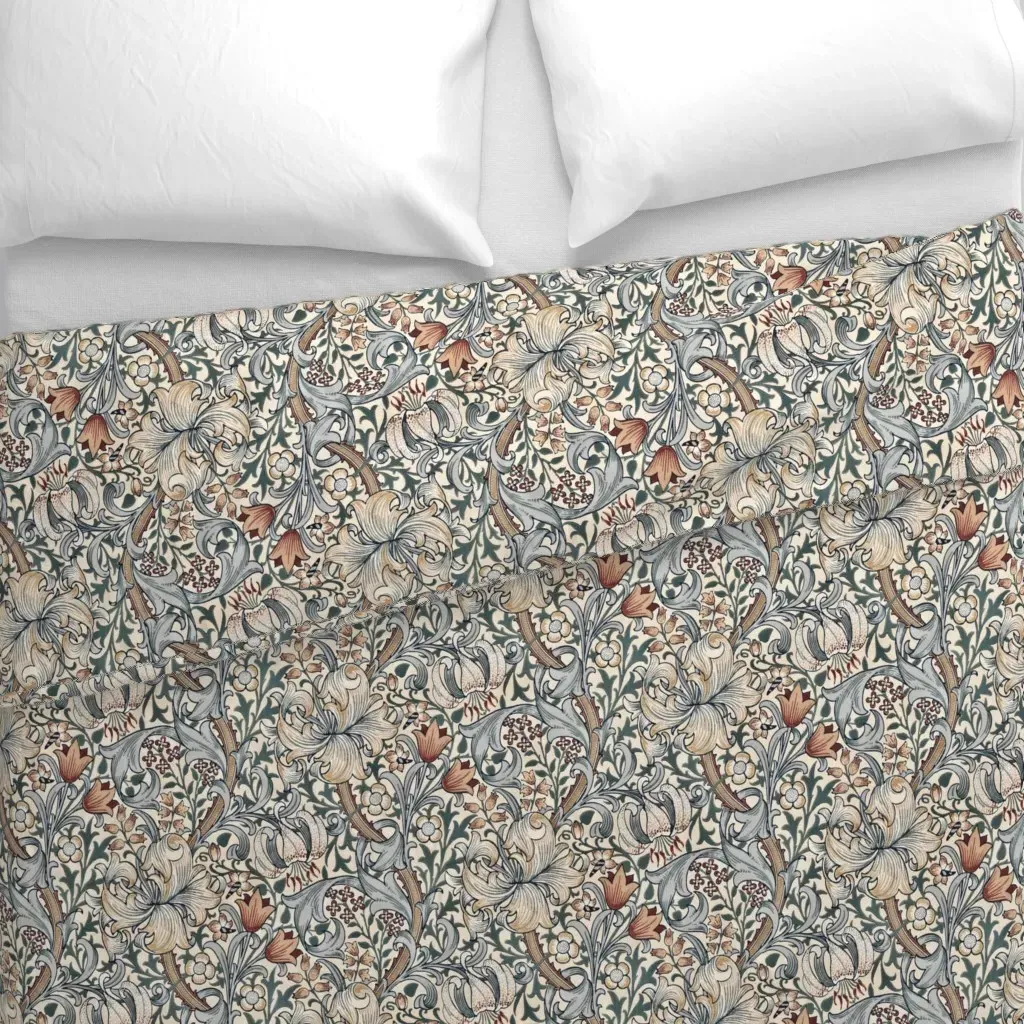 Golden Lily In Summer Haze Duvet Cover - Cream alternate view