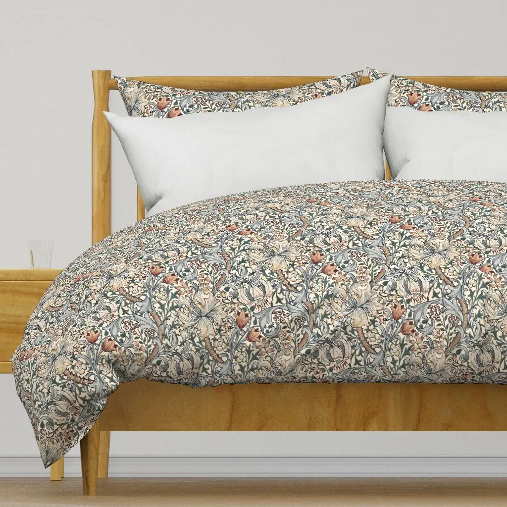 Golden Lily In Summer Haze Duvet Cover - Cream product