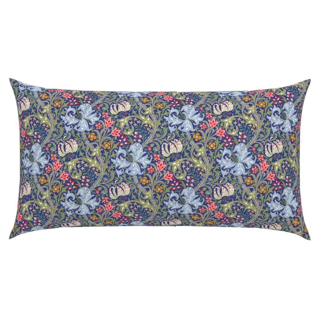 Golden Lily Intense William Morris Collection King Pillow Sham - Blue product