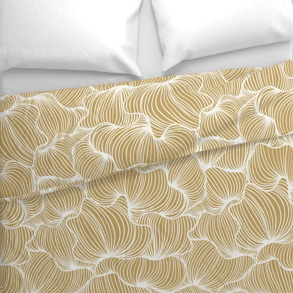 Golden Ochre Serenity Large Duvet Cover - Gold alternate view