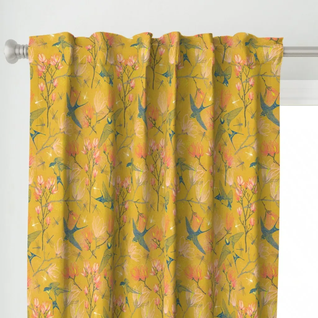 Golden Summer Curtain Panel - Mustard Yellow alternate view