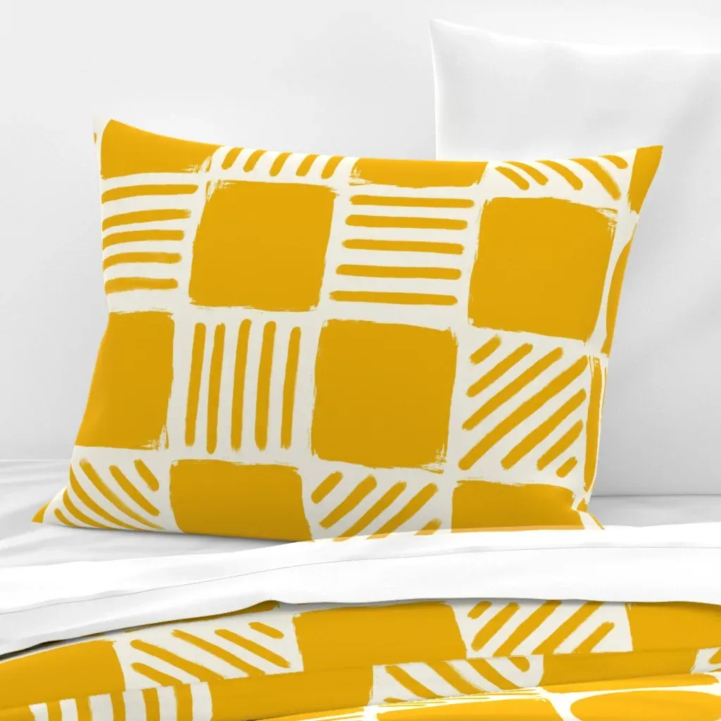 Golden Sun Glow Standard Knife Edge Cushion Cover - Mustard Yellow, Cotton Sateen product