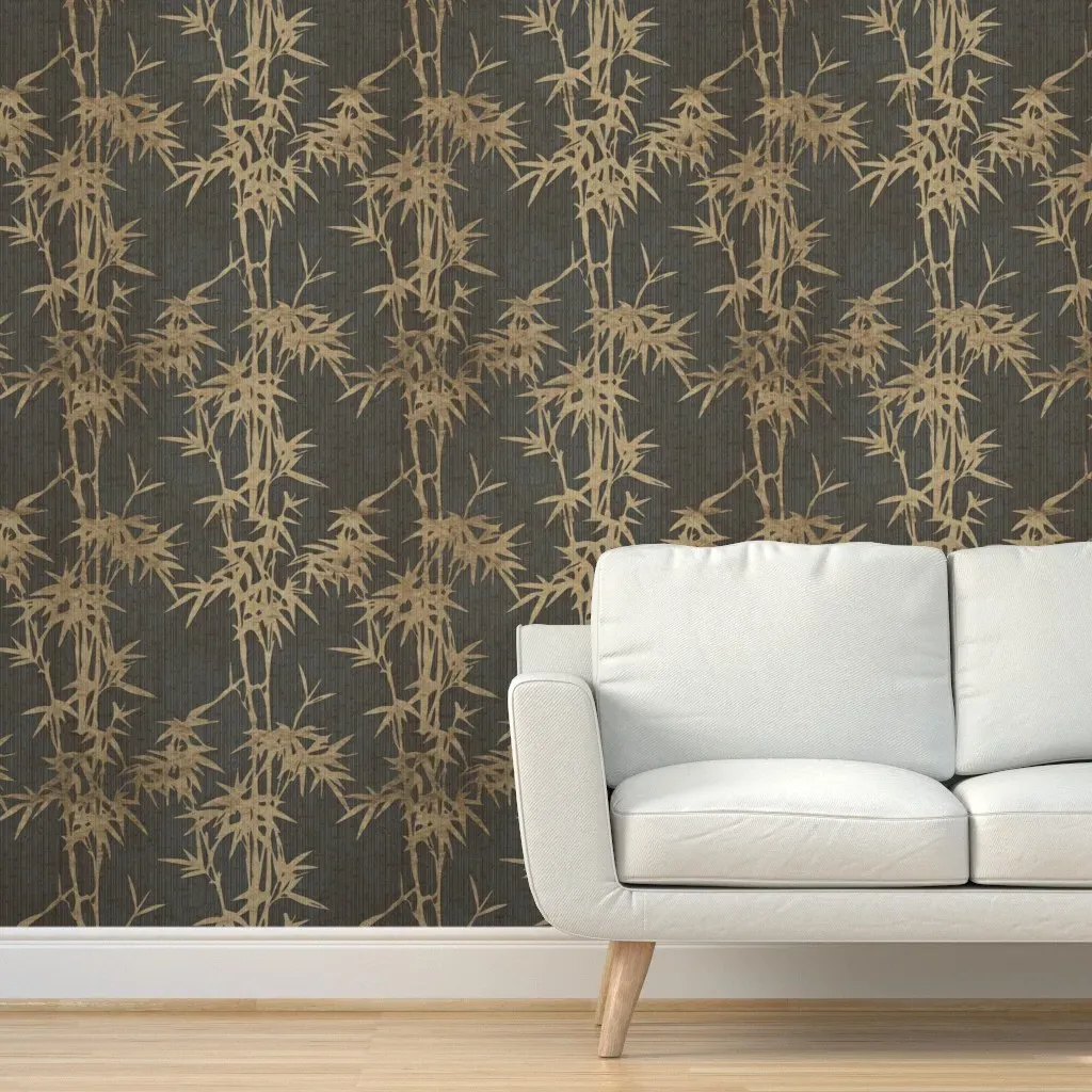 Golden Vintage Bamboo Peel and Stick Wallpaper - Brown product