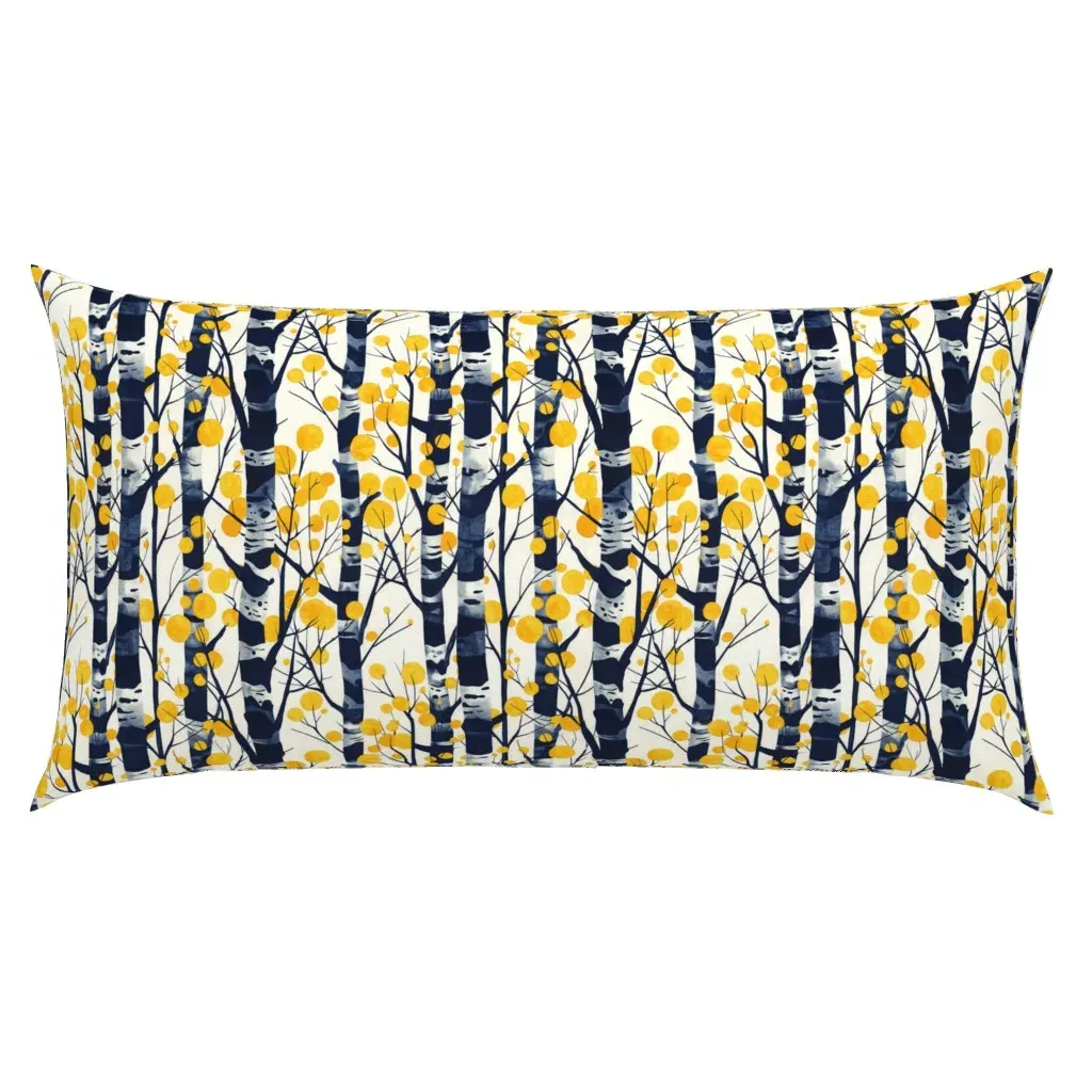 Golden Yellow Aspen Birch Forest King Pillow Sham - Yellow product