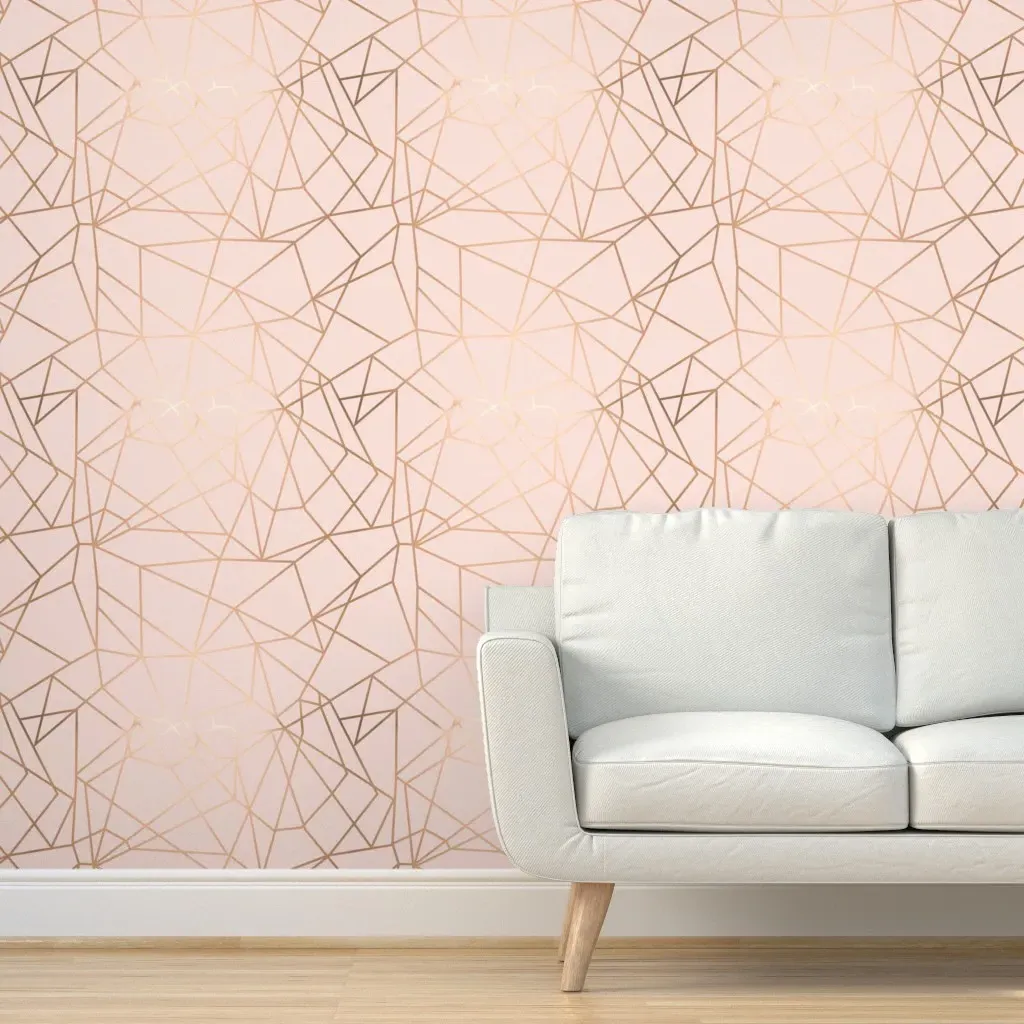 Goldpinkcrystal Peel and Stick Wallpaper - Pink product