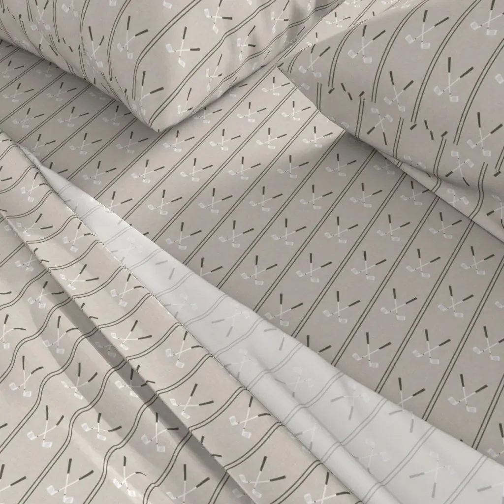 Golf Clubs Stripes Lad24 Full Sheet Set - Beige alternate view