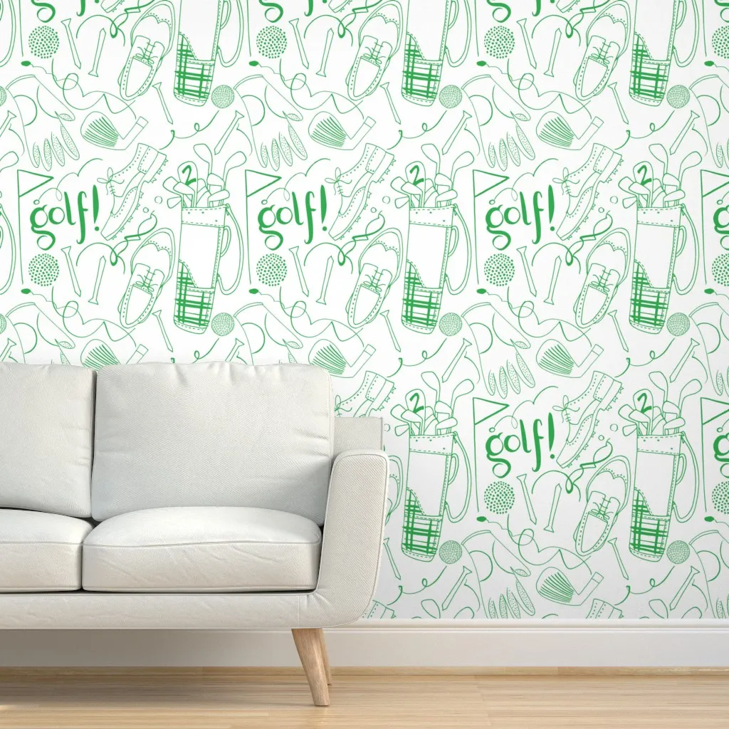 Golf Green Large Scale Peel and Stick Wallpaper - Green product