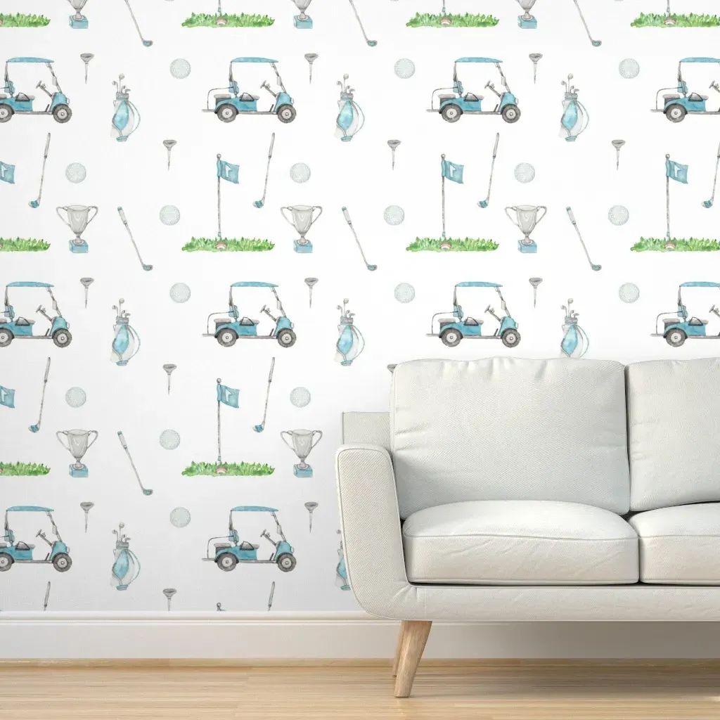 Golf Peel and Stick Wallpaper - Light Blue product