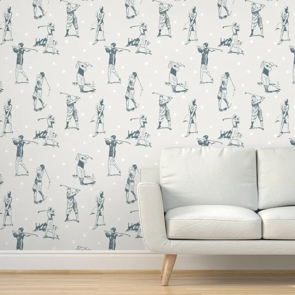 Golf Players Peel and Stick Wallpaper - Gray product