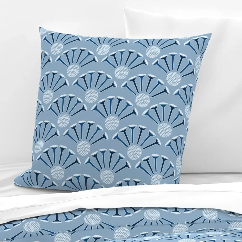 Golf Tee Fans Euro Pillow Sham - Dark Blue product