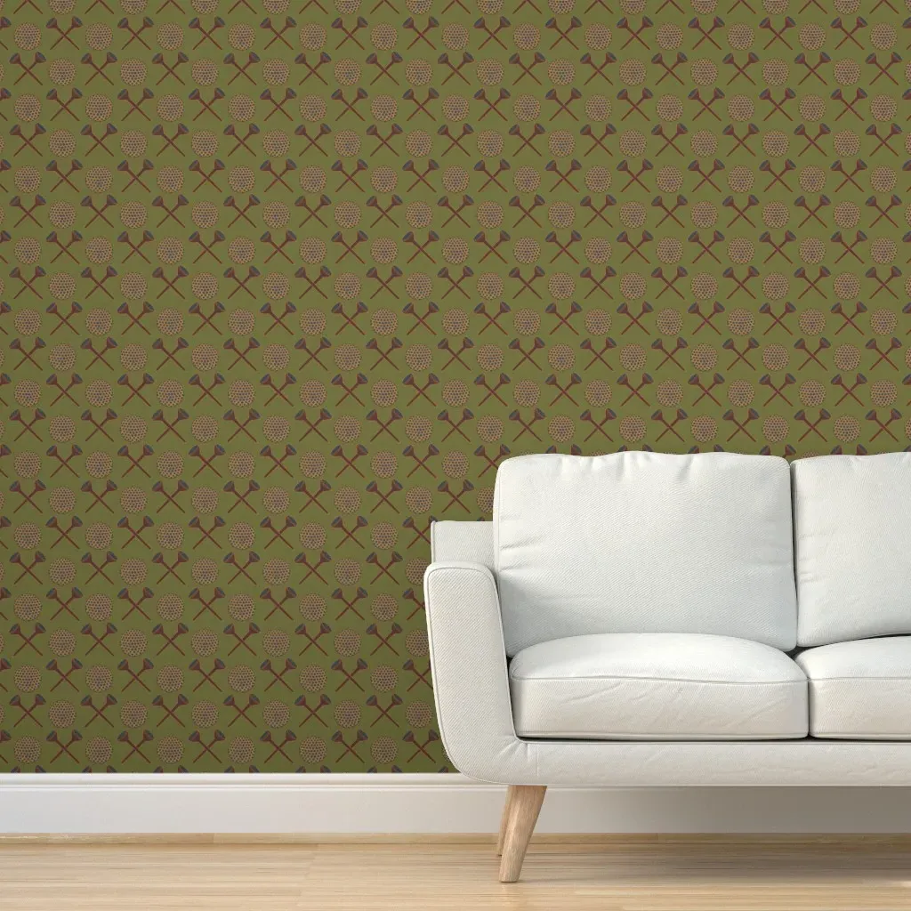 Golf Tee X Peel and Stick Wallpaper - Copper, Olive Green product