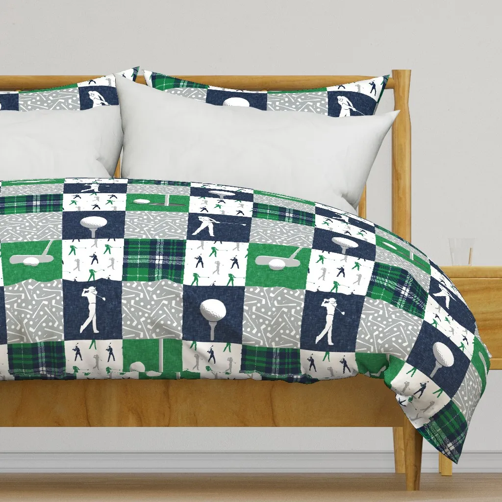 Golf Wholecloth Duvet Cover - Green & Navy product
