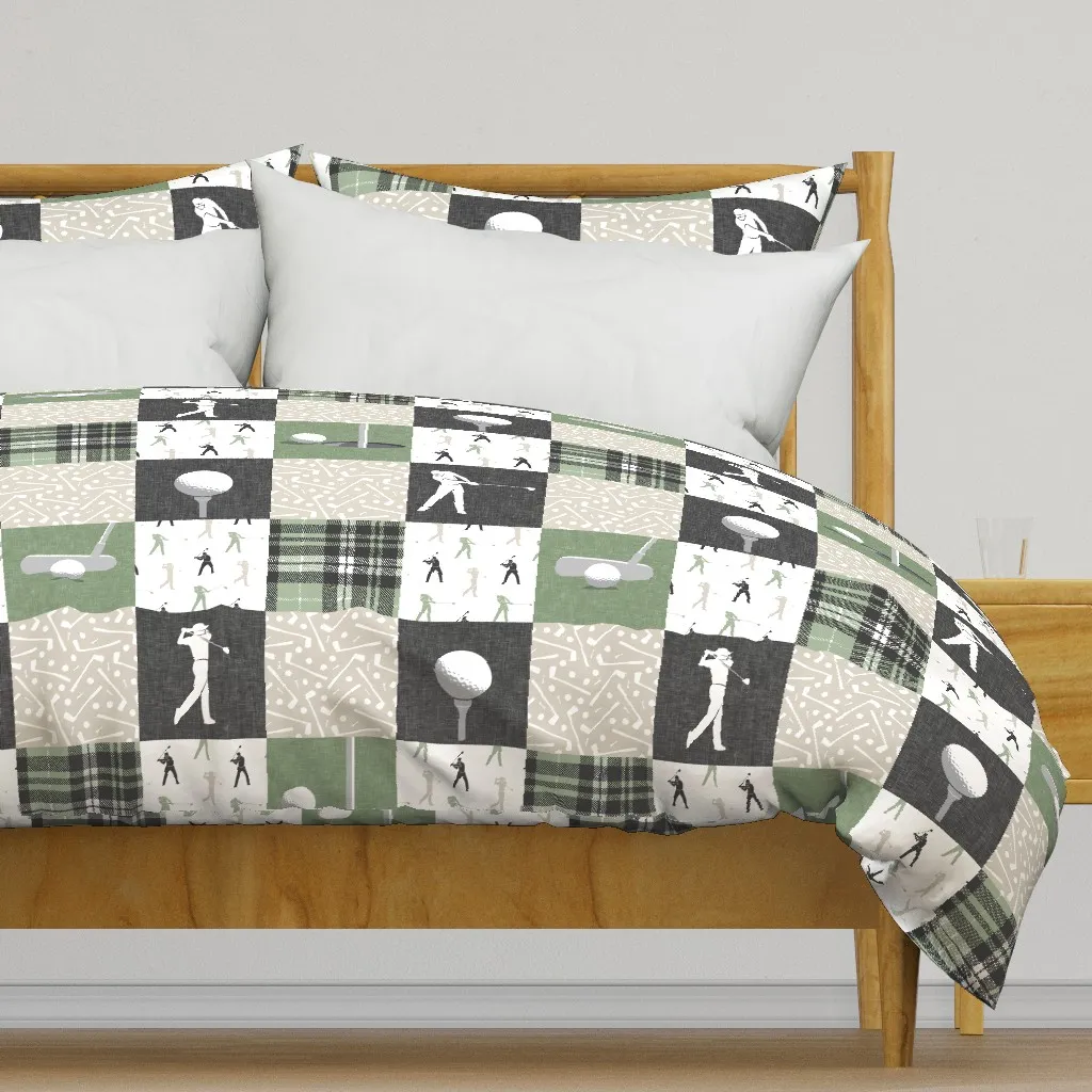 Golf Wholecloth Duvet Cover - Sage Gray product