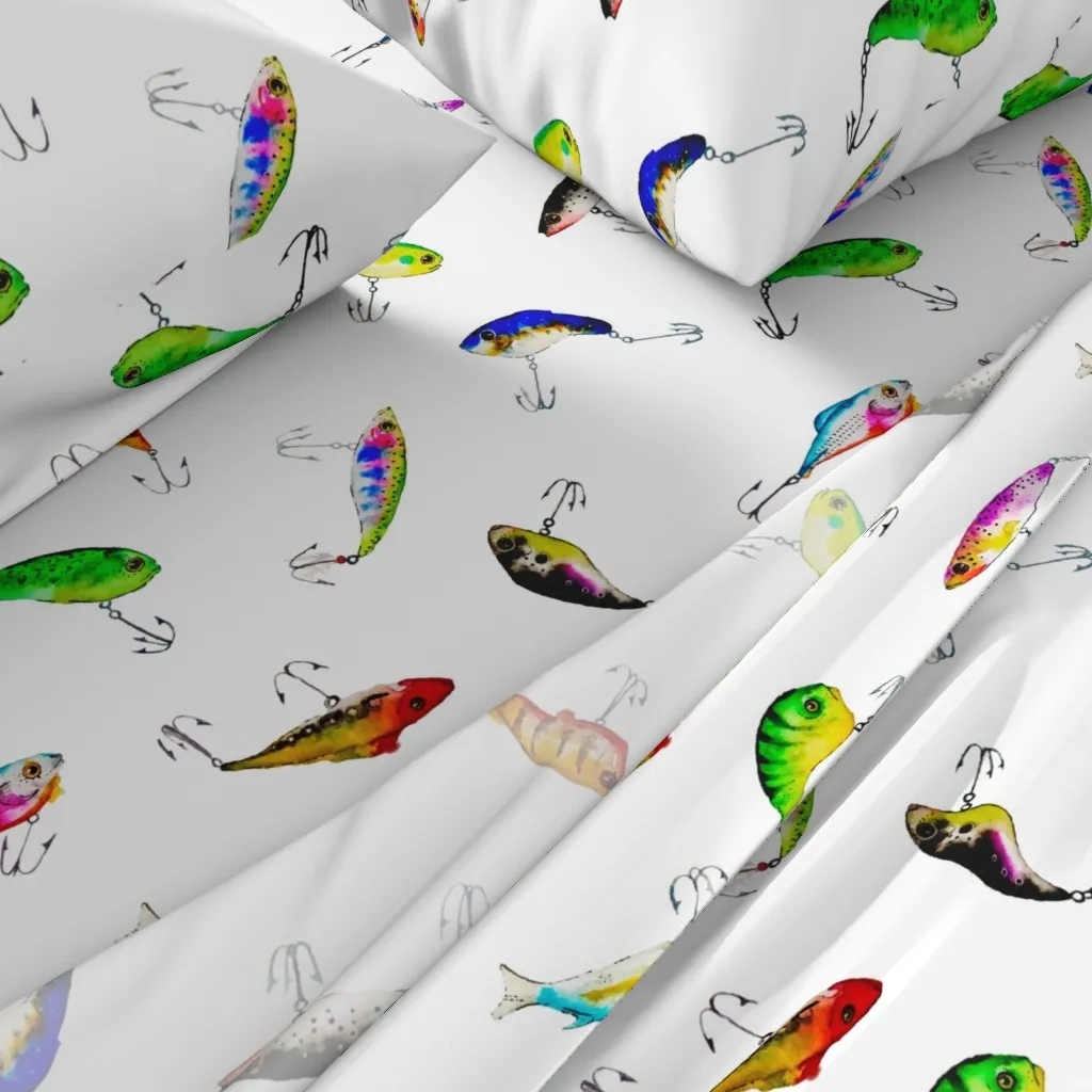Gone Fishing Lures Cal King Sheet Set alternate view