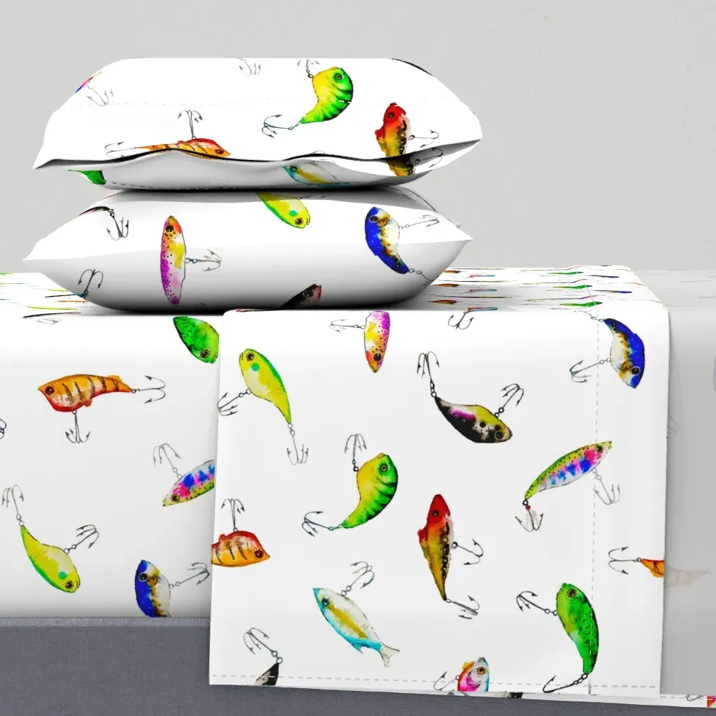 Gone Fishing Lures Cal King Sheet Set product