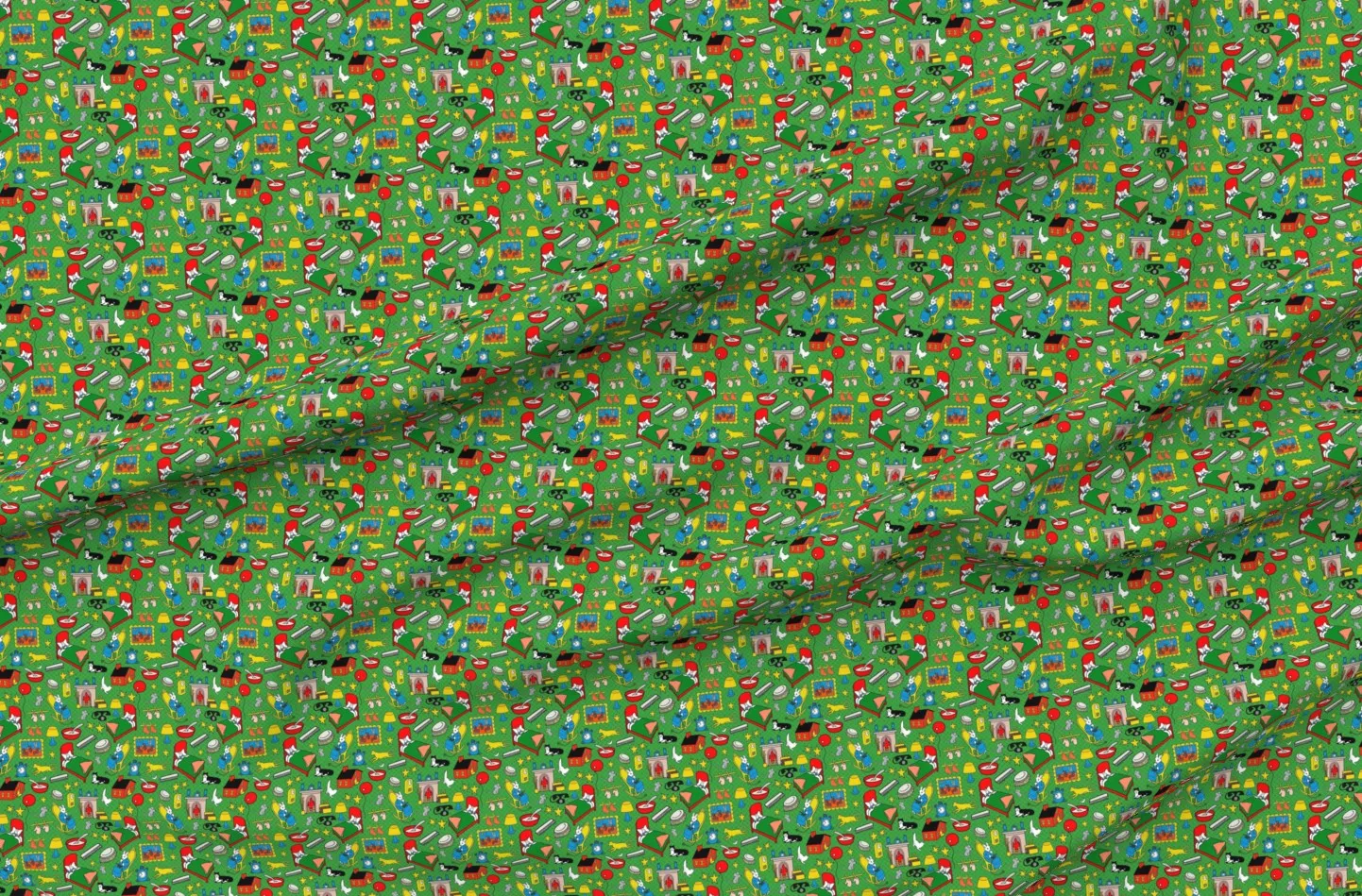 Goodnight Moon Storybook Sport Pique Fabric - Green product