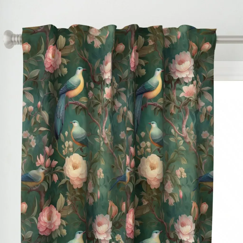 Gothic Floral 15 Curtain Panel - Pink alternate view