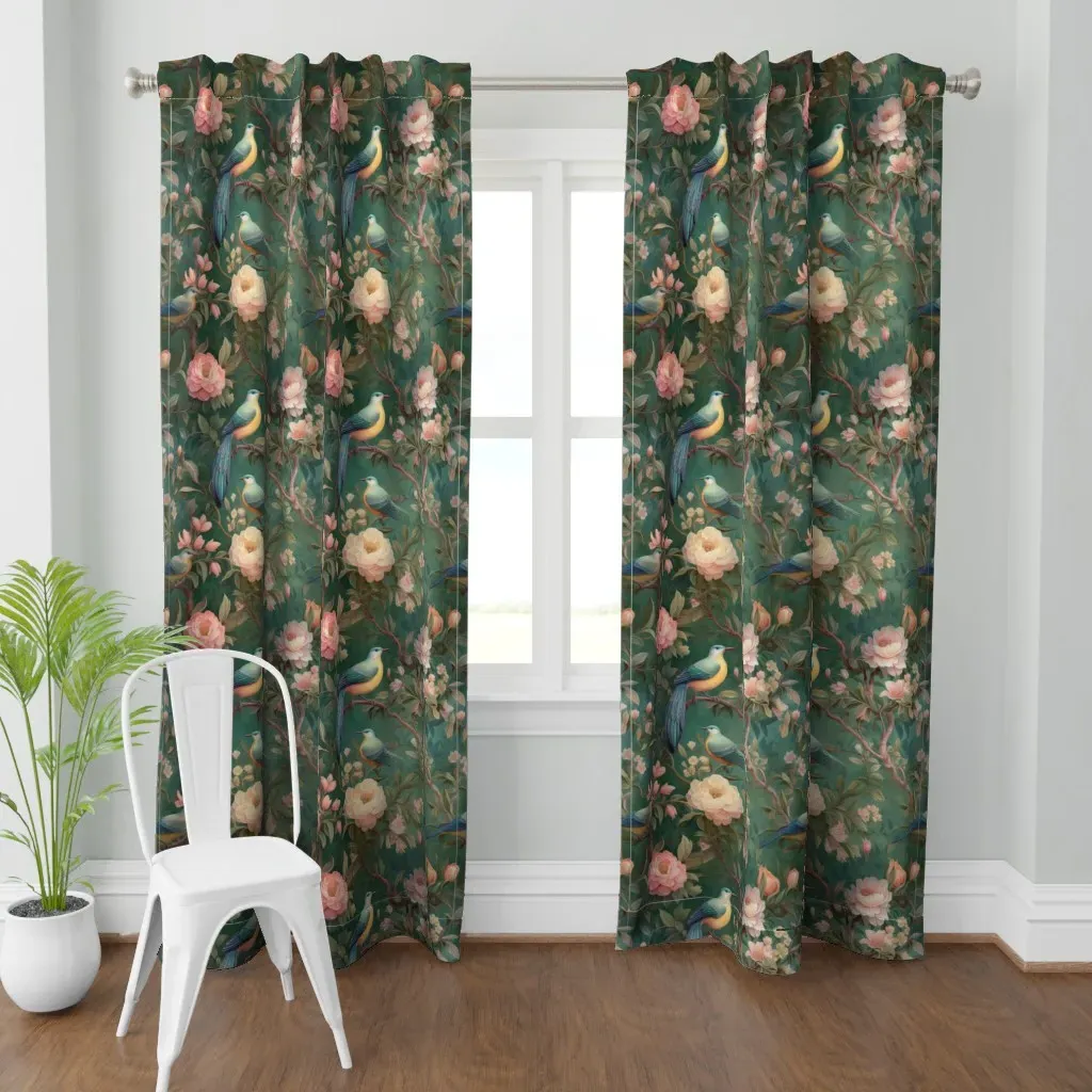 Gothic Floral 15 Curtain Panel - Pink product
