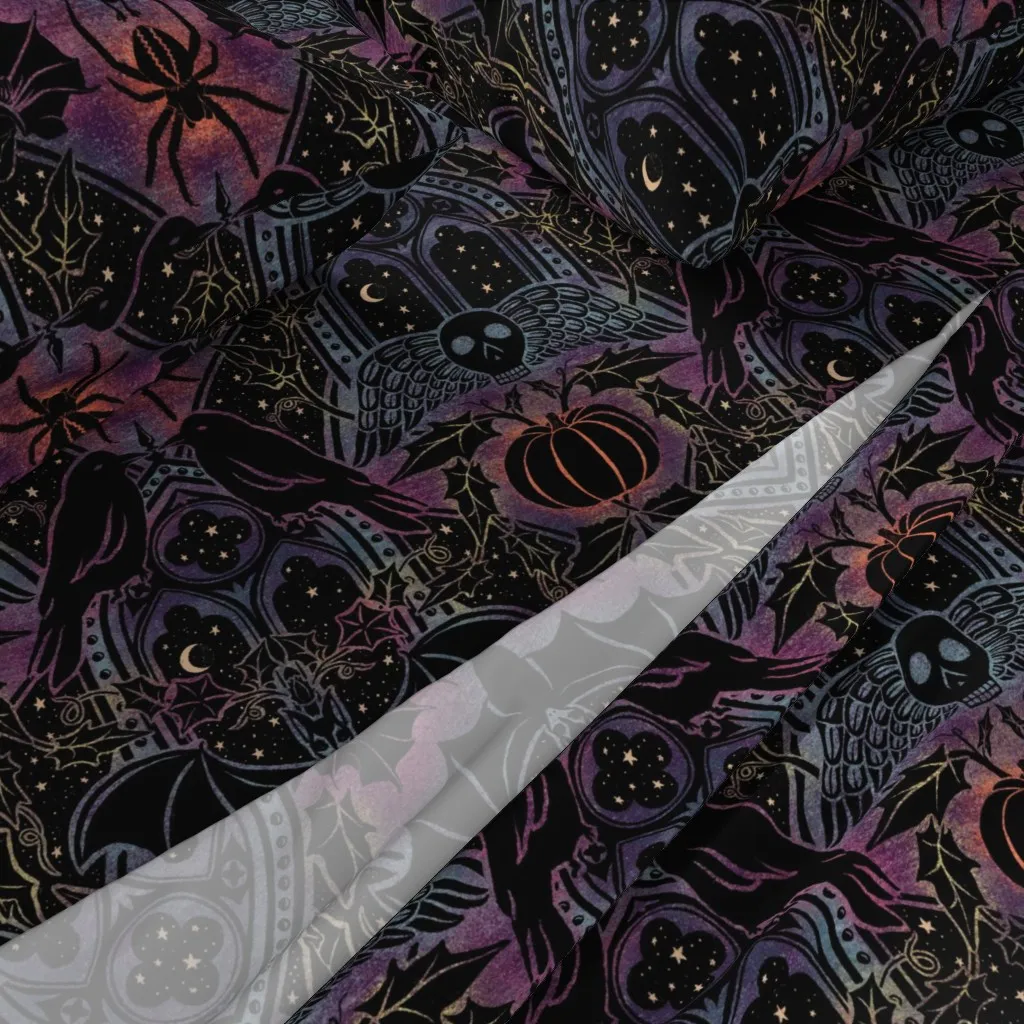Gothic Halloween Celestial Rainbow Twin XL Sheet Set - Dark Purple alternate view