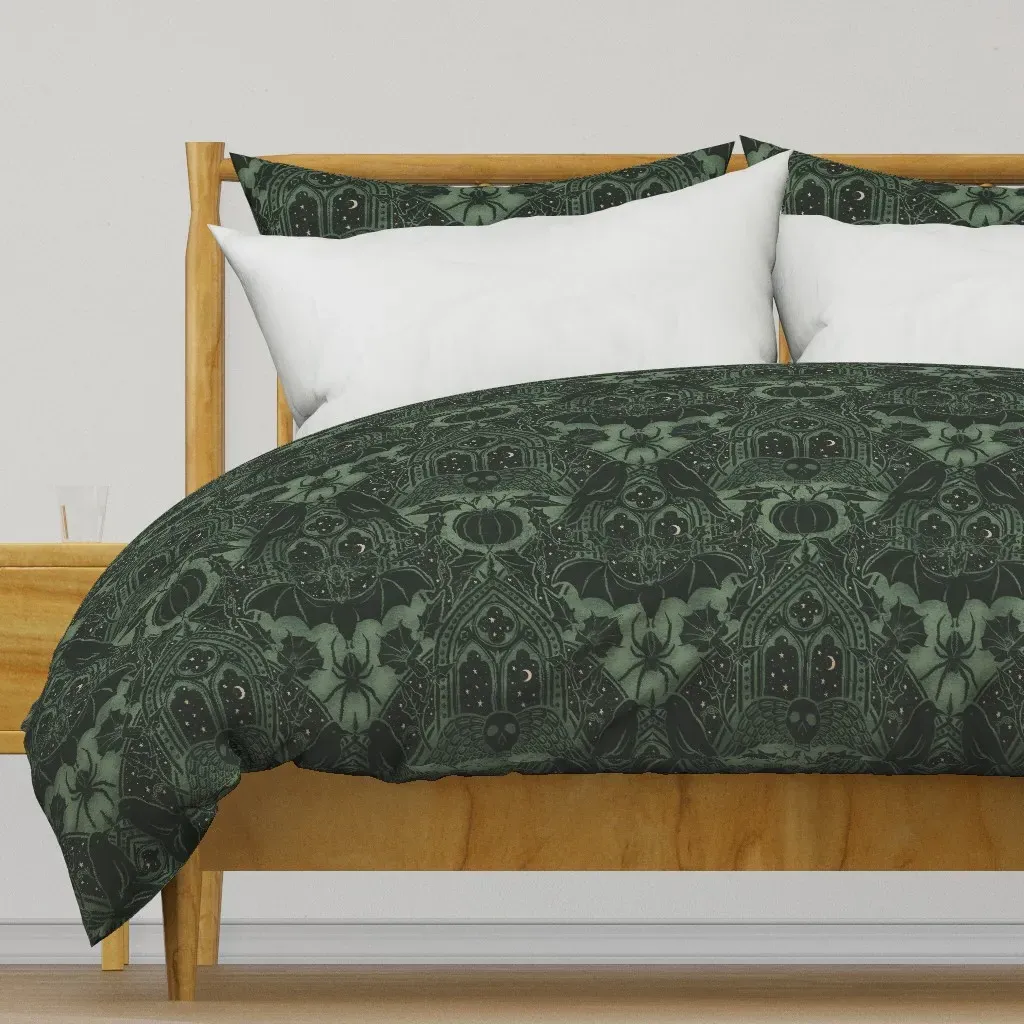 Gothic Halloween Large Duvet Cover - Dark Green product