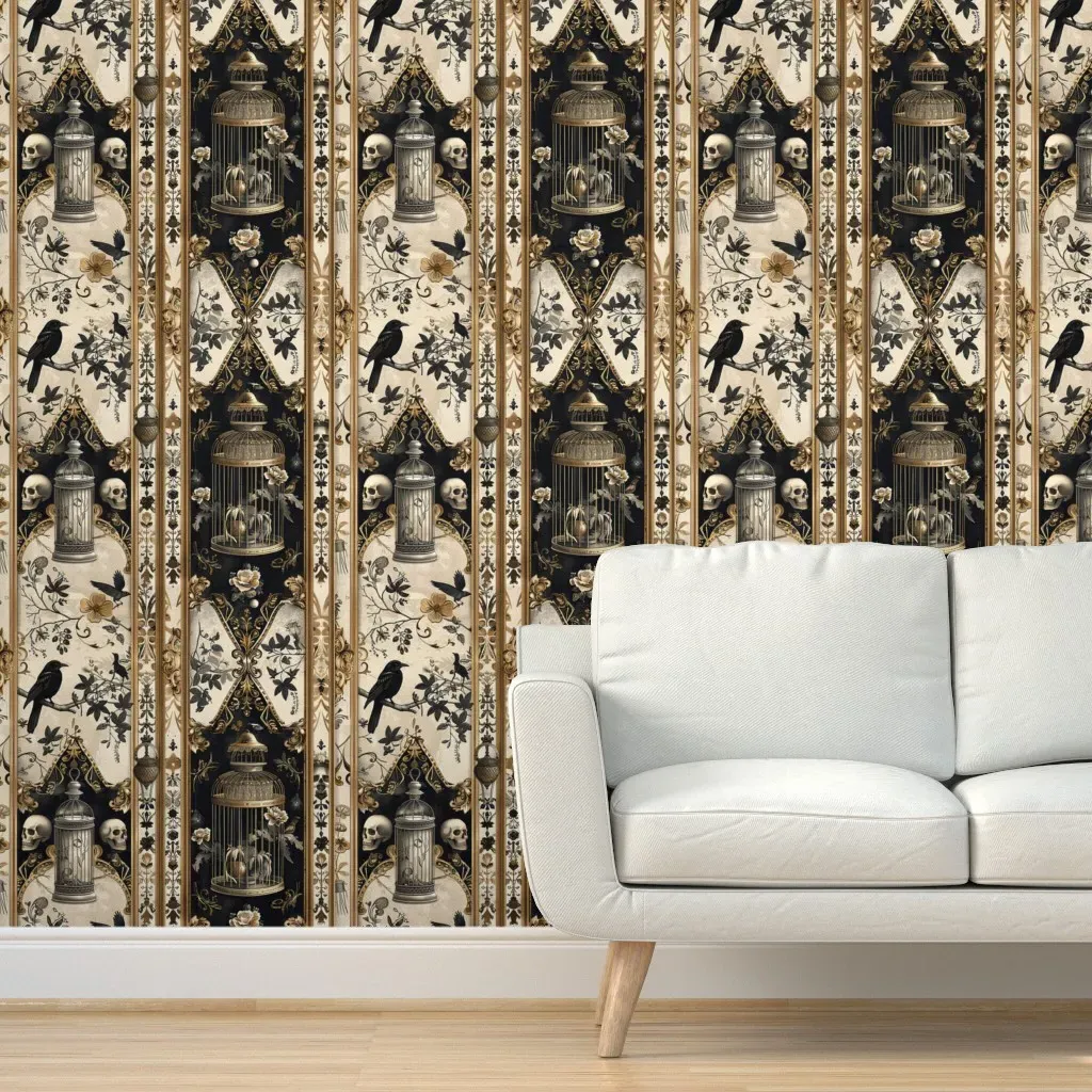 Gothic Mood Peel and Stick Wallpaper - Black product