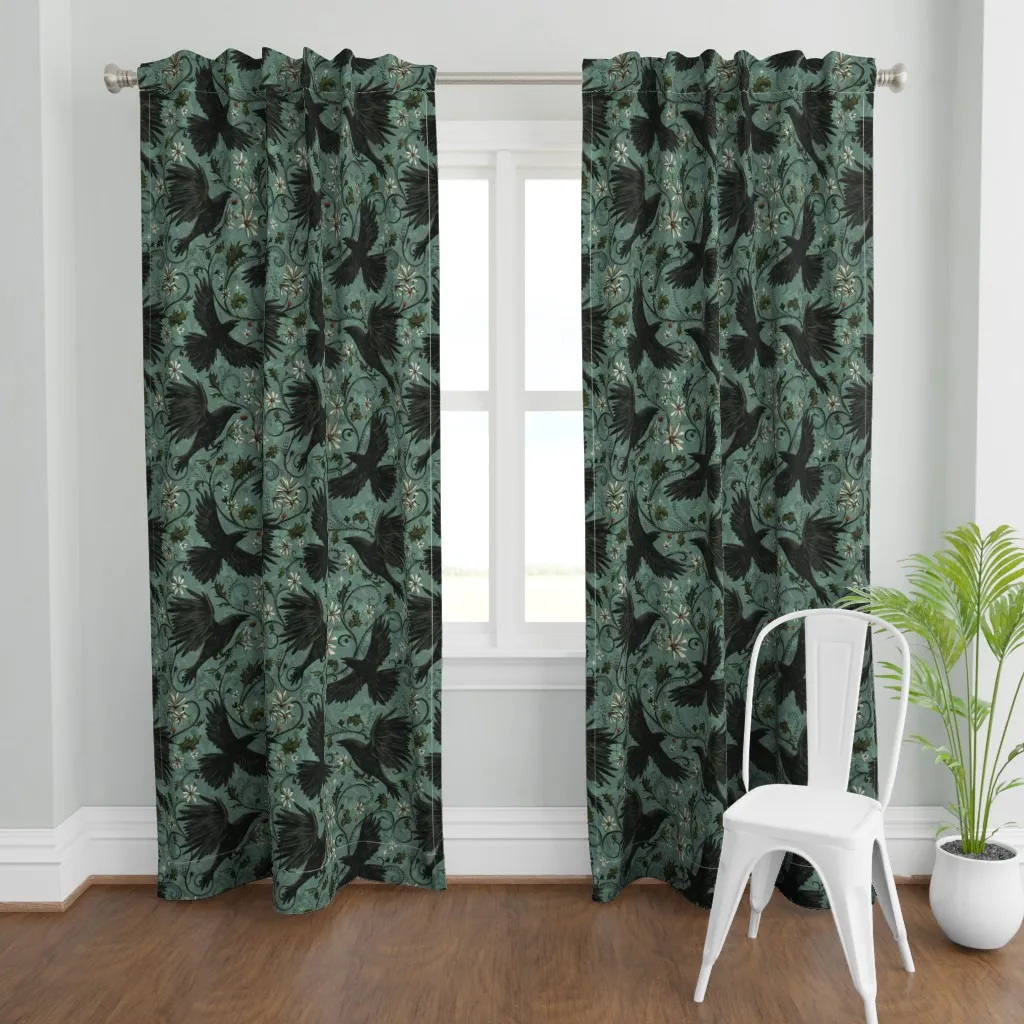 Gothic Raven Mystic Crows Curtain Panel - Black product
