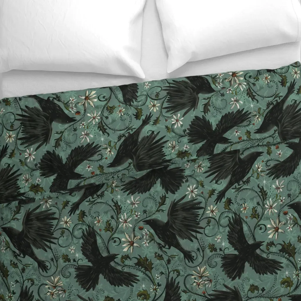 Gothic Raven Mystic Crows Duvet Cover - Black alternate view