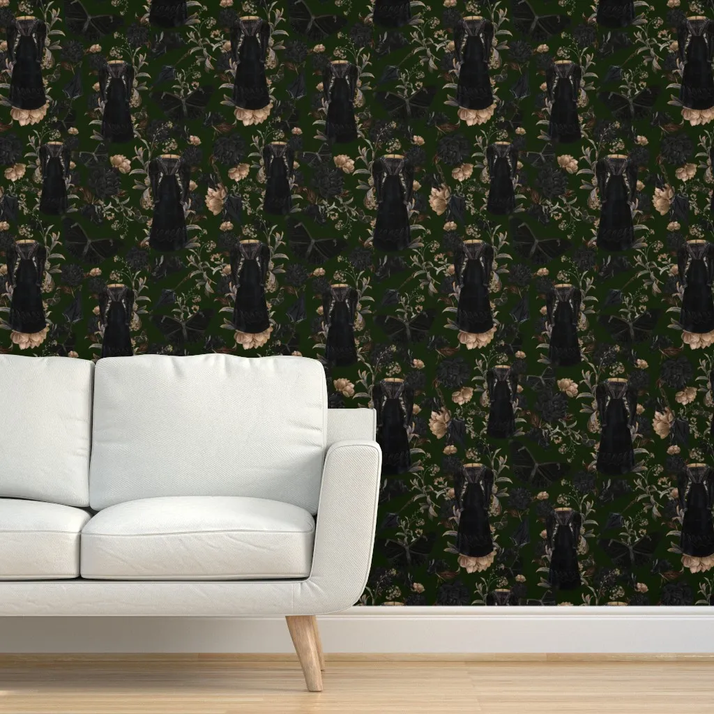 Gothic Roses Floral Peel and Stick Wallpaper - Black product