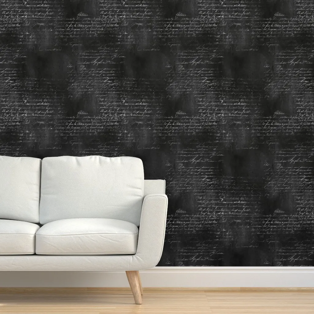 Gothic Script Peel and Stick Wallpaper - White product