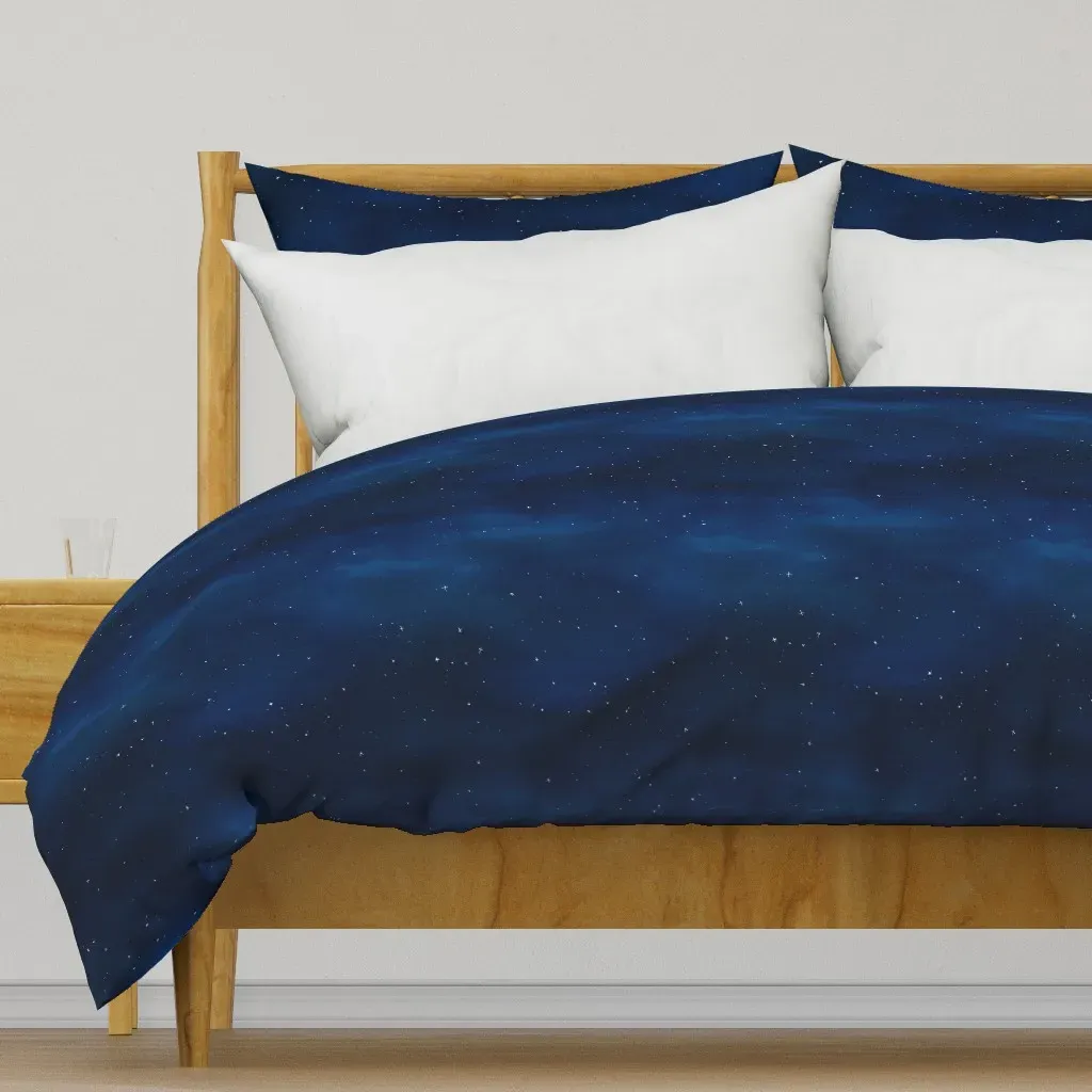 Gouache Starry Night Sky Duvet Cover - Blue product