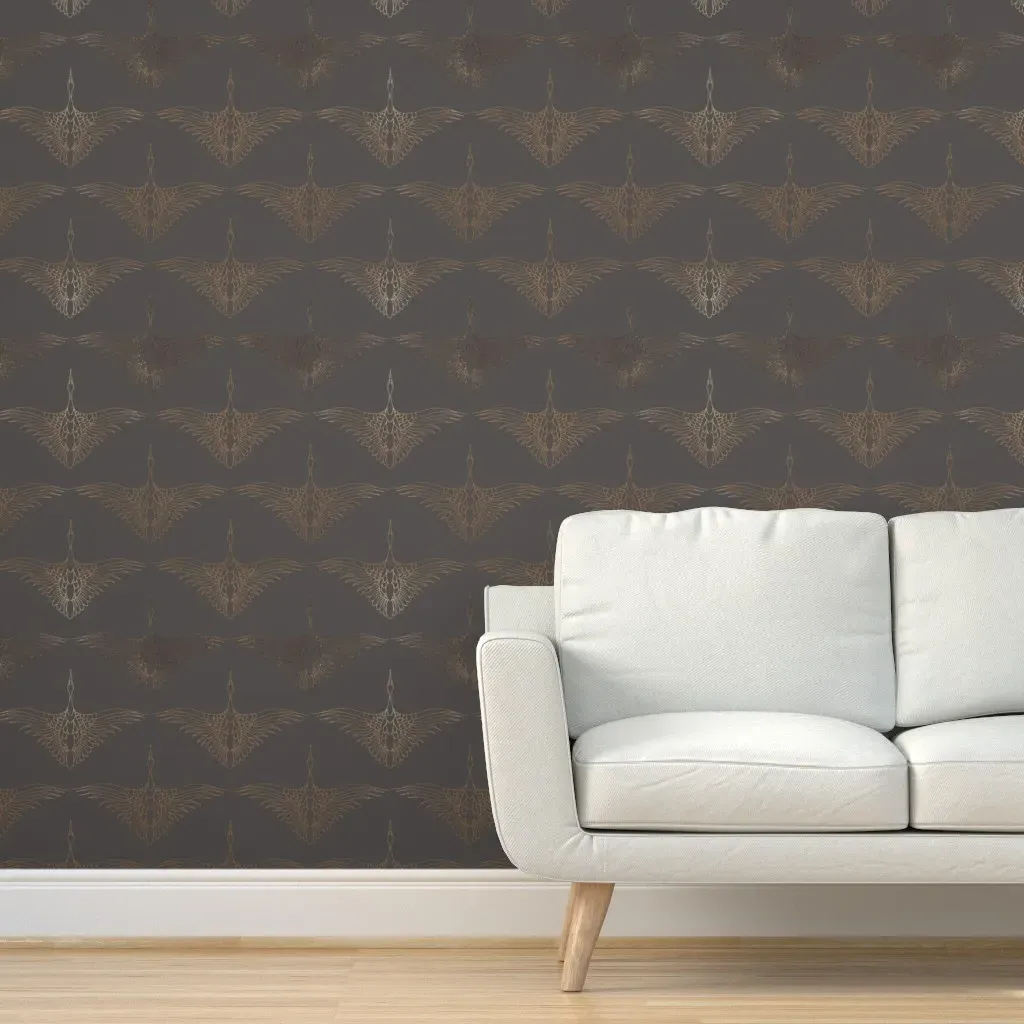Graceful Birds Peel and Stick Wallpaper - Gold product