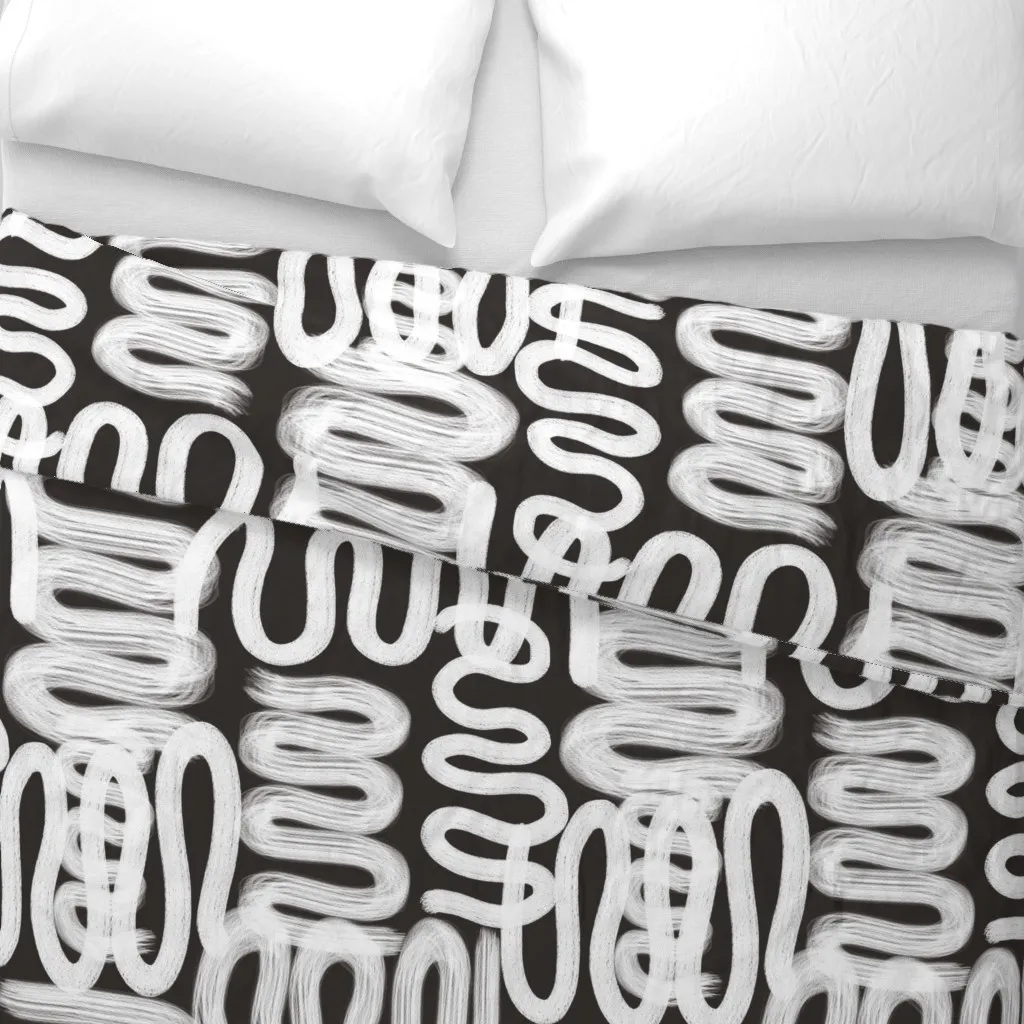 Graffiti Squiggle Duvet Cover - White alternate view