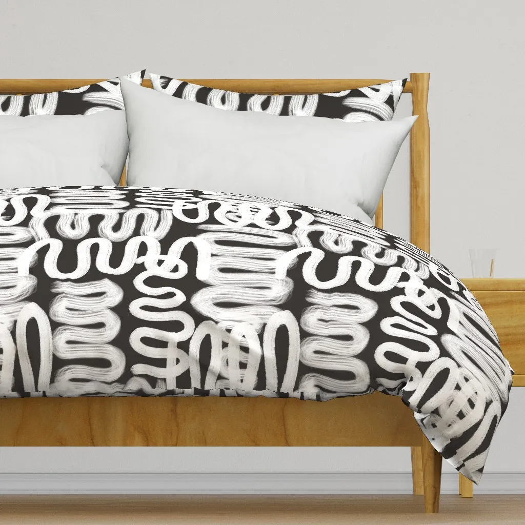 Graffiti Squiggle Duvet Cover - White product