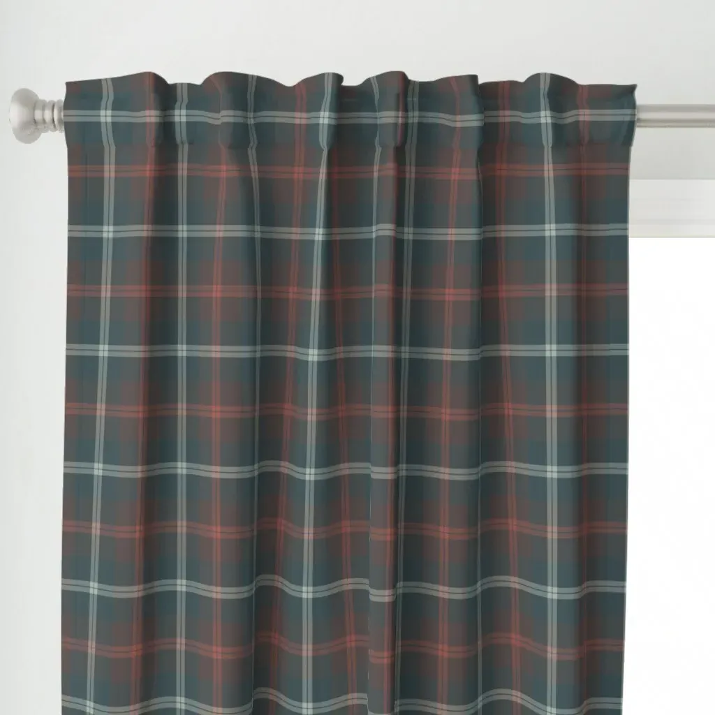 Graham Tartan Plaid Curtain Panel - Gray alternate view