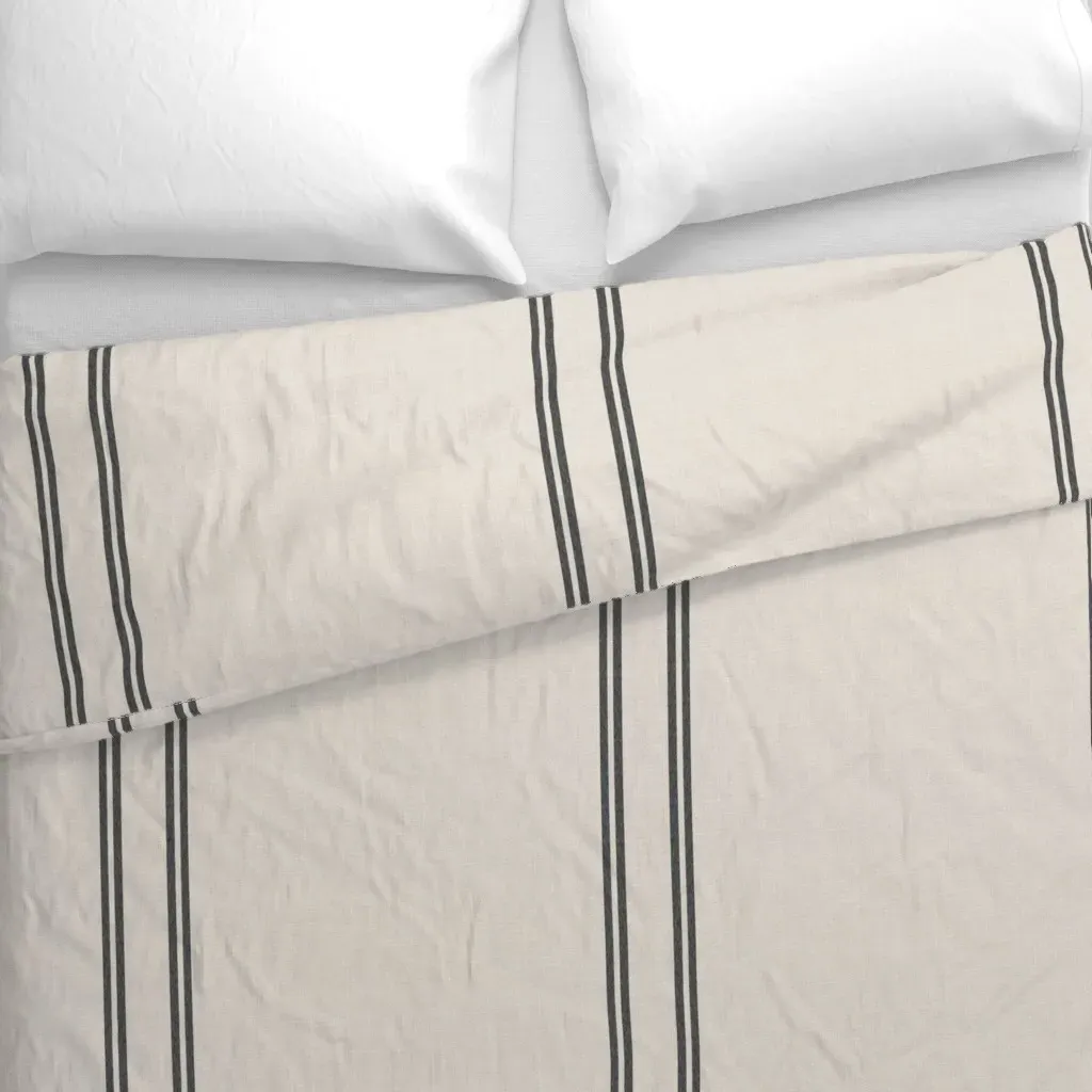 Grain French Feed Sack Duvet Cover - Off-White alternate view