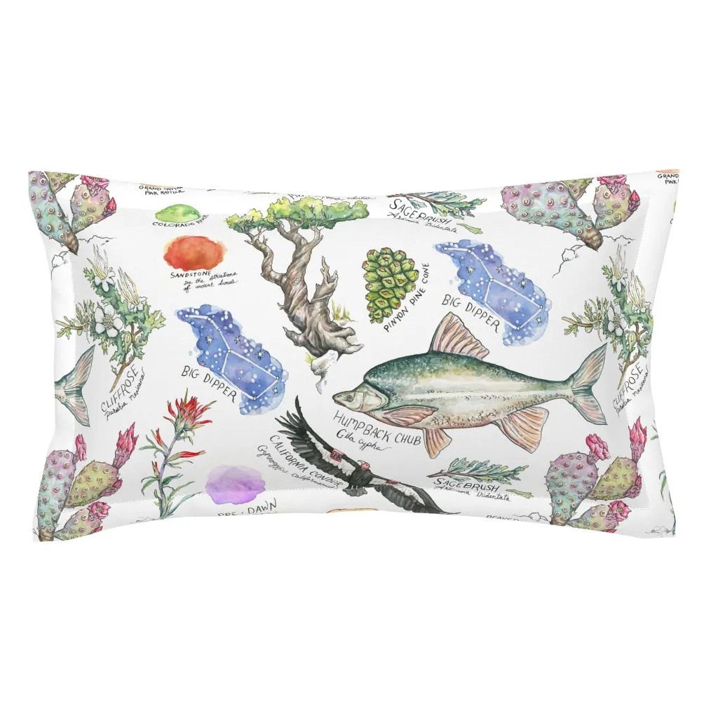 Grand Canyon Sketchbook King Size Pillow Sham - White product