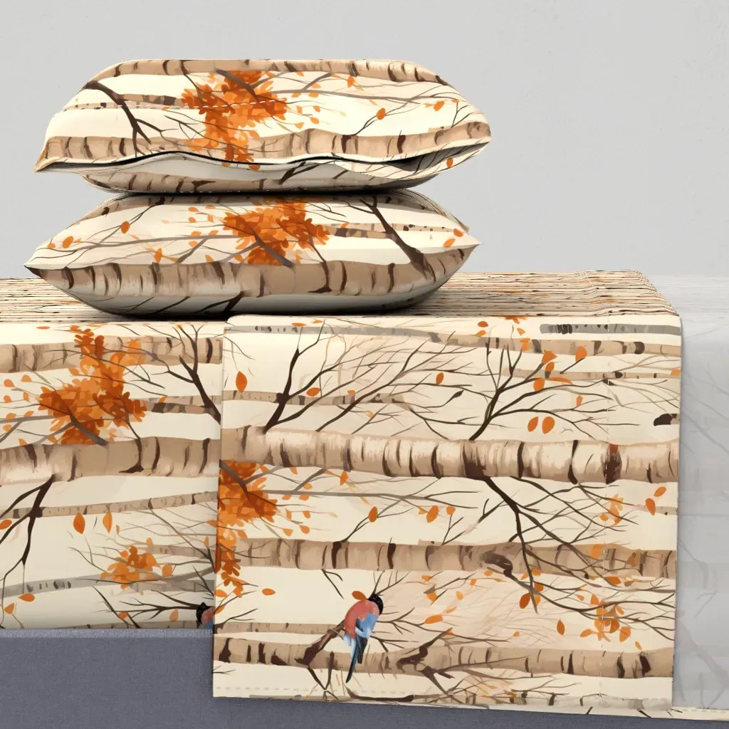 Grand Millennial Birch And Bullfinch King Size Sheet Set - Beige product