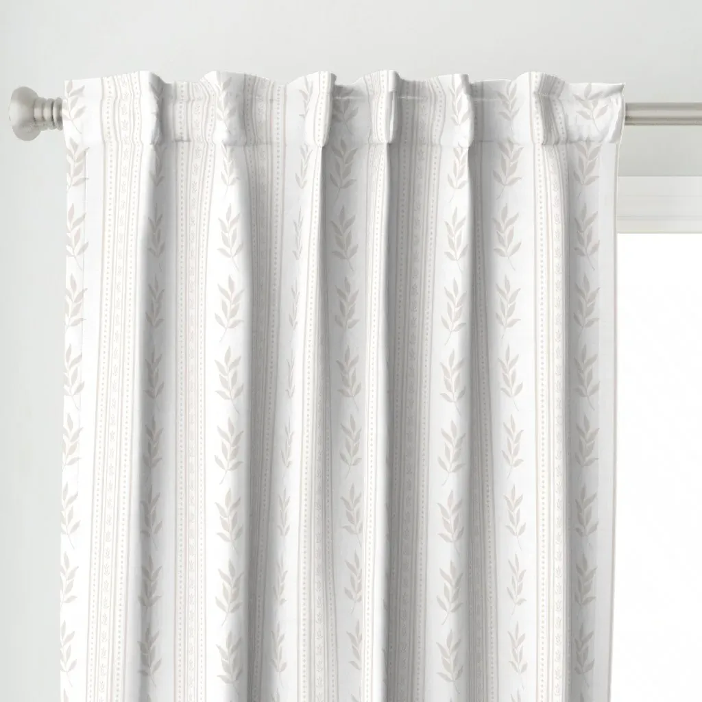 Grand Millennial Leaves Curtain Panel - Off-White alternate view