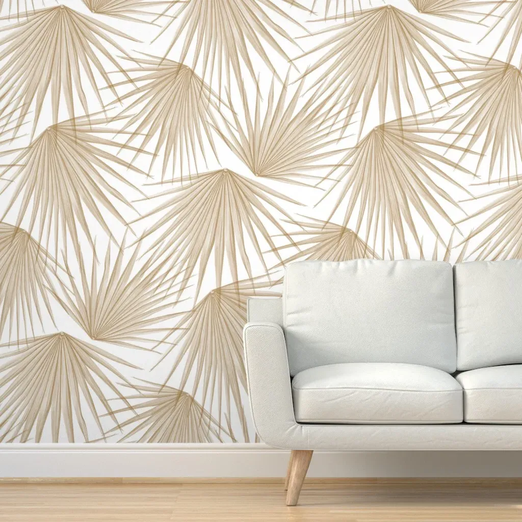 Grand Palm Fronds Peel and Stick Wallpaper - Beige product